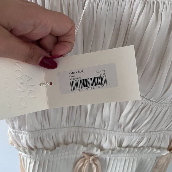 NWT Ulla Johnson Calista Peplum Tank in Opal - Picture 11 of 13